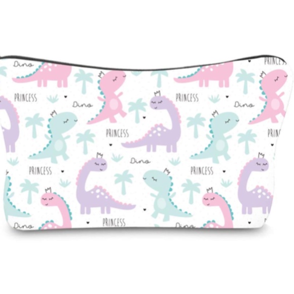 NWT Pair of Fun Dinosaur Waterproof Makeup Travel Bag w/ Zipper - Picture 4 of 5